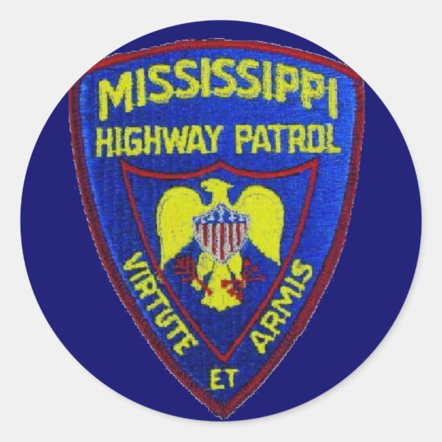 Mississippi Highway Patrol Classic Round Sticker (Front)