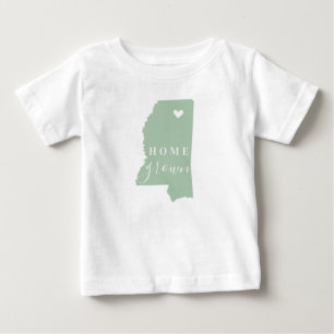 Mississippi Home Grown   Editable Colours State Ma Baby T-Shirt