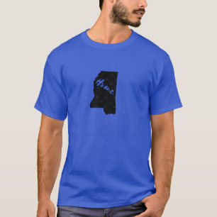 Mississippi Home State Outline Oversized T-Shirt
