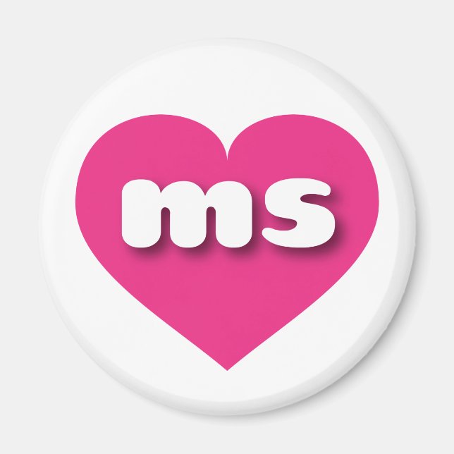 Mississippi hot pink heart - I love ms Magnet (Front)