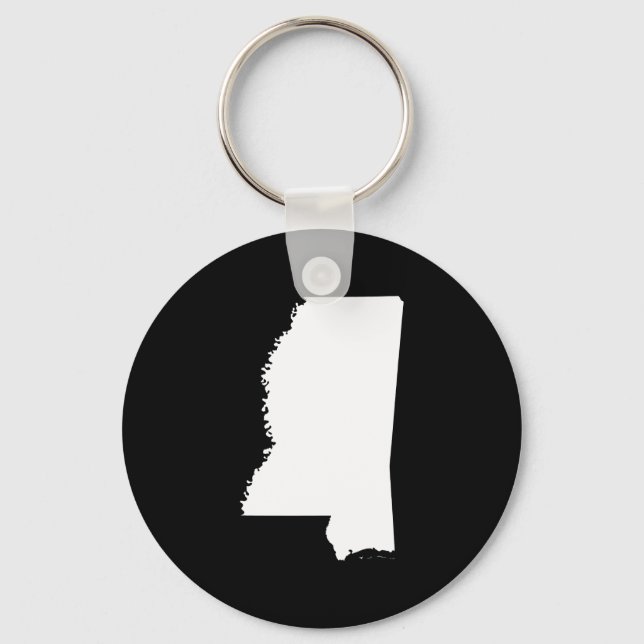 Mississippi in White and Black Key Ring (Front)
