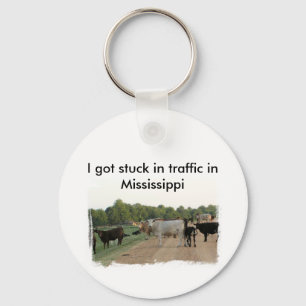 Mississippi Levee Cows Key Ring