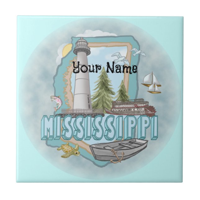 Mississippi Lighthouse  tile (Front)