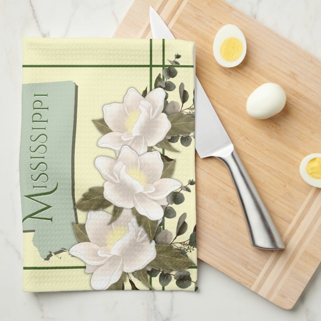 Mississippi Magnolia Kitchen Towel (Quarter Fold)