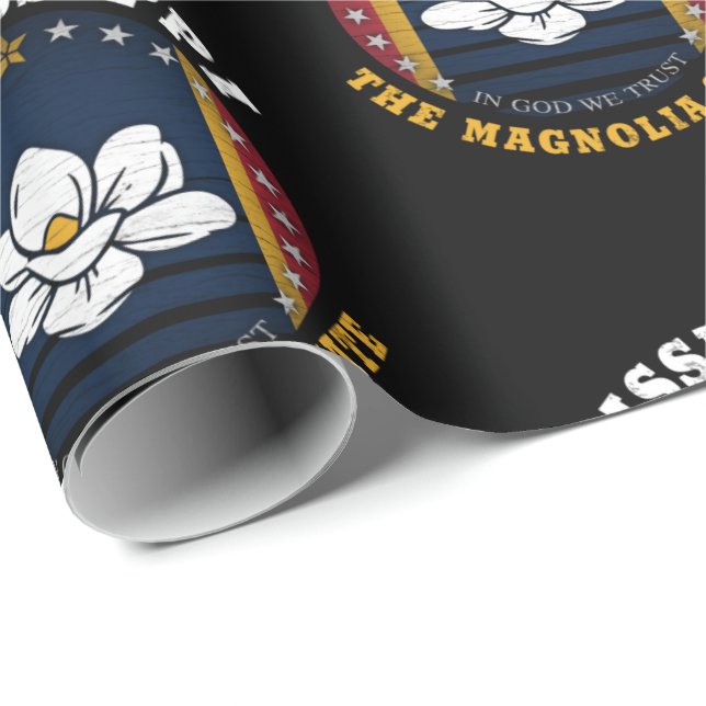 MISSISSIPPI MAGNOLIA STATE FLAG WRAPPING PAPER (Roll Corner)