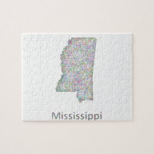 Mississippi map jigsaw puzzle