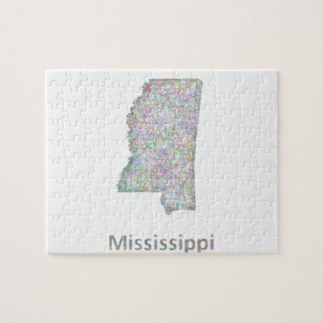 Mississippi map jigsaw puzzle (Horizontal)