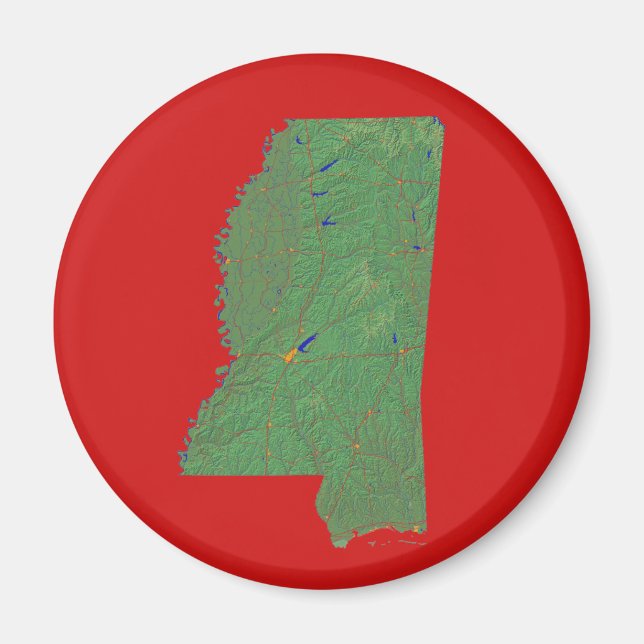 Mississippi Map Magnet (Front)