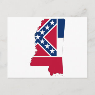 MISSISSIPPI MAP POSTCARD