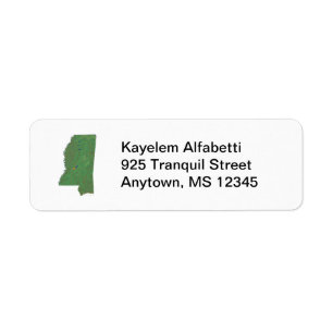 Mississippi Map Return Address Label