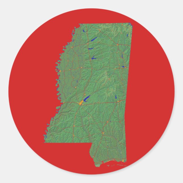 Mississippi Map Sticker (Front)
