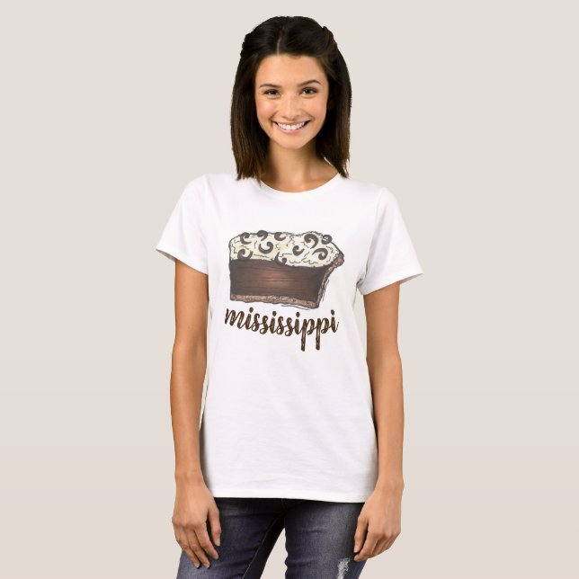 Mississippi MS Chocolate Mud Pie Mudpie Slice Food T-Shirt (Front Full)