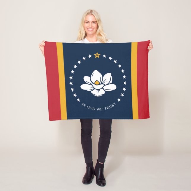 mississippi new flag usa united states america mag fleece blanket (In Situ)