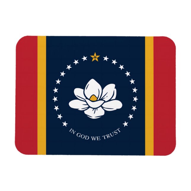 mississippi new flag uses united states america ma magnet (Horizontal)