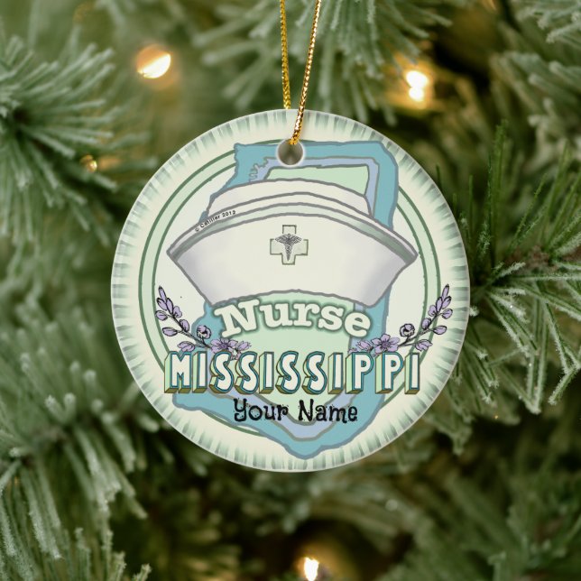 Mississippi Nurse Ceramic Tree Decoration (Tree)