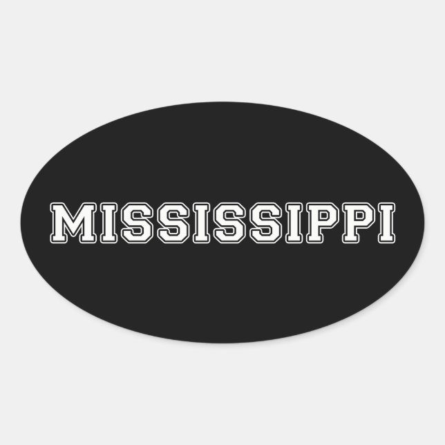 Mississippi Oval Sticker (Front)