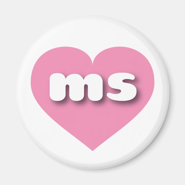 Mississippi pink heart - I love ms Magnet (Front)