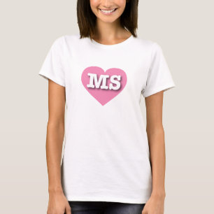 Mississippi Pink Heart - I love MS T-Shirt