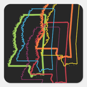 mississippi pride blur square sticker