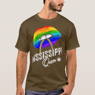 Mississippi Queen LGBTQ Gay Pride American Lips T-Shirt