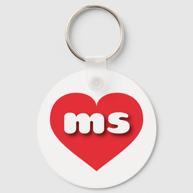 Mississippi red heart - I love ms Key Ring (Front)