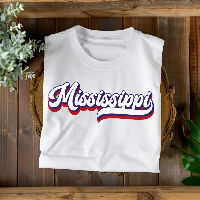 Mississippi Red White and Blue Vintage T-Shirt (Creator Uploaded)