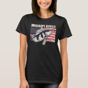 Mississippi river American Flag Patriotic fishing T-Shirt