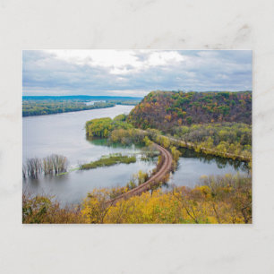 Mississippi River and Wooded Bluffs Postcard