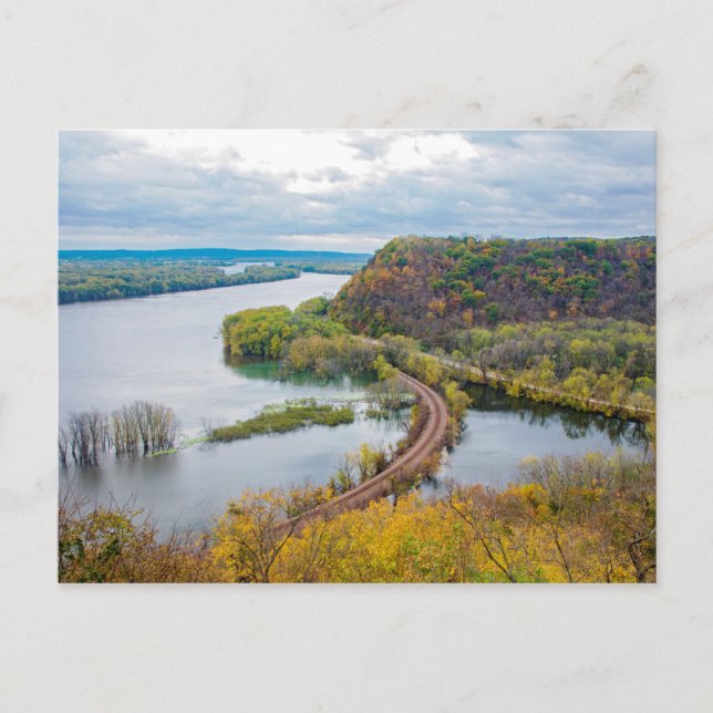 Mississippi River and Wooded Bluffs Postcard (Front)