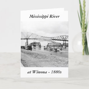Mississippi River at Winona, 1880s Card