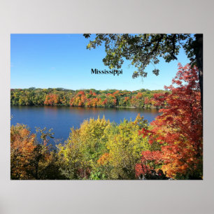 Mississippi River, Autumn, Poster