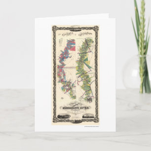Mississippi River Map 1858 Card