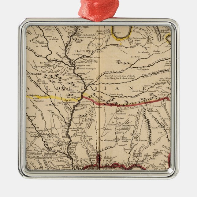 Mississippi River Metal Tree Decoration (Front)