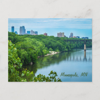 Mississippi River Minneapolis Skyline postcard