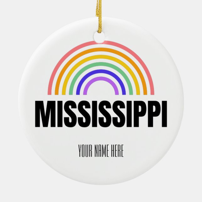 Mississippi - River - Pride - Personalized Ceramic Tree Decoration (Back)