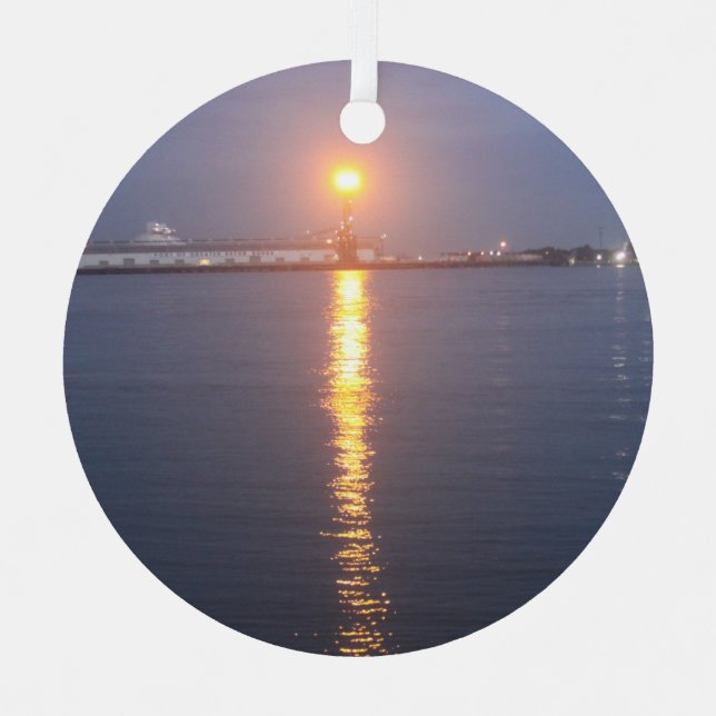 Mississippi River Sunrise Metal Tree Decoration (Front)