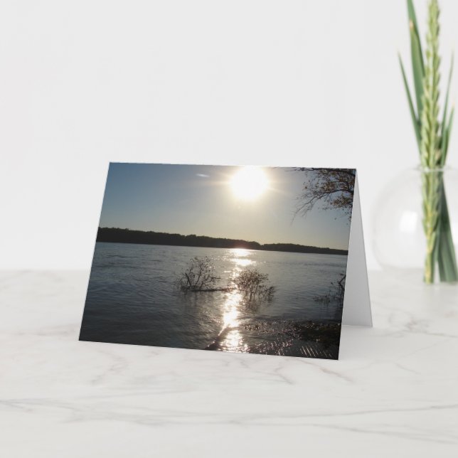 Mississippi River Sunset, Birthday Card (Front)