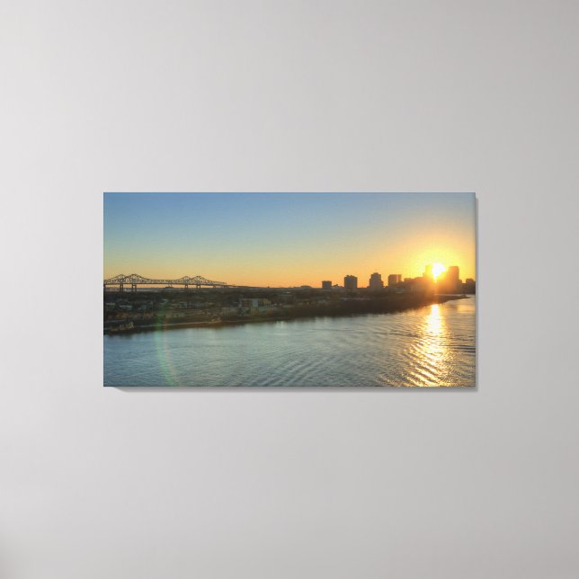 Mississippi River Sunset Canvas Print (Front)