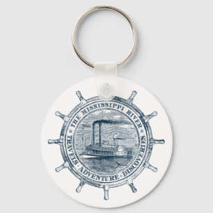 Mississippi River. Travels. Adventure. Discoveries Key Ring