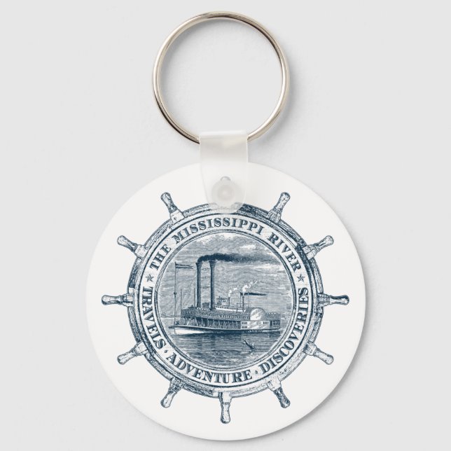 Mississippi River. Travels. Adventure. Discoveries Key Ring (Front)