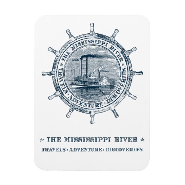Mississippi River. Travels. Adventure. Discoveries Magnet (Vertical)
