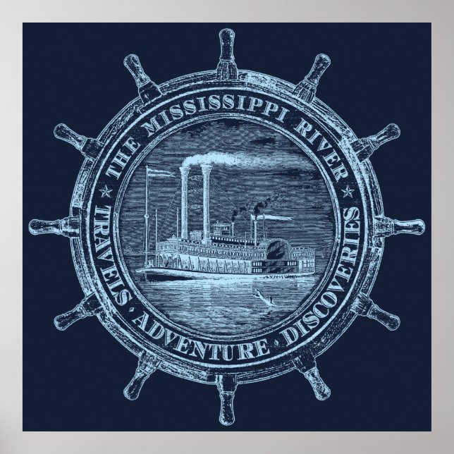 Mississippi River. Travels. Adventure. Discoveries Poster (Front)