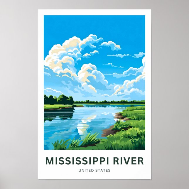 Mississippi River United States Travel Print (Front)