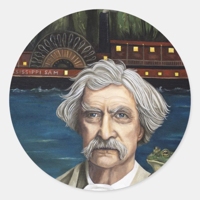 Mississippi Sam Aka Mark Twain Classic Round Sticker (Front)