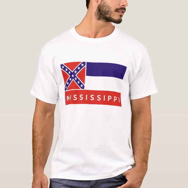 mississippi state flag america country text name T-Shirt (Front)