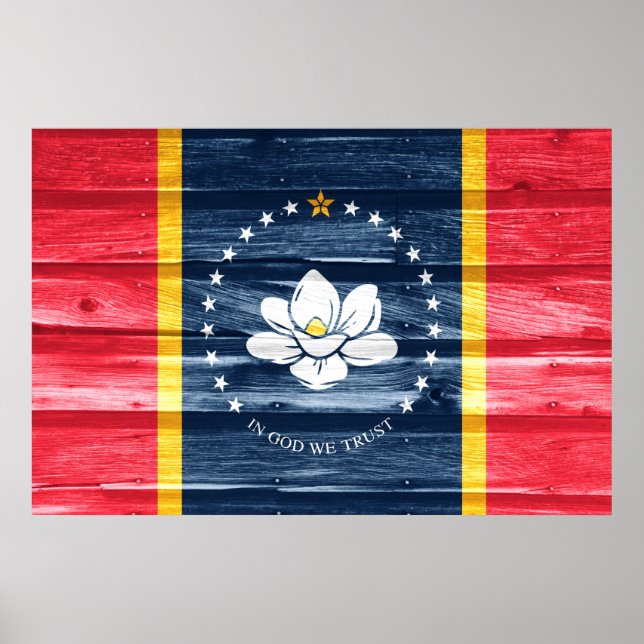 Mississippi State Flag Pop Art Poster (Front)