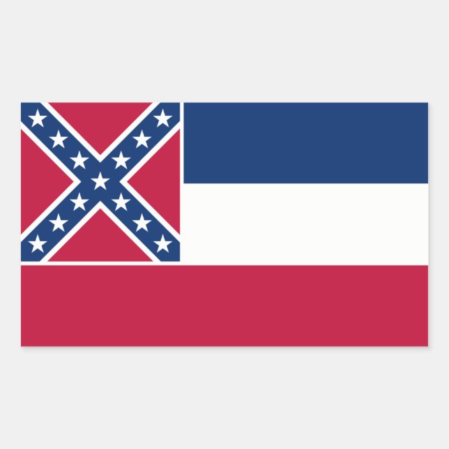 Mississippi State Flag, United States Rectangular Sticker (Front)