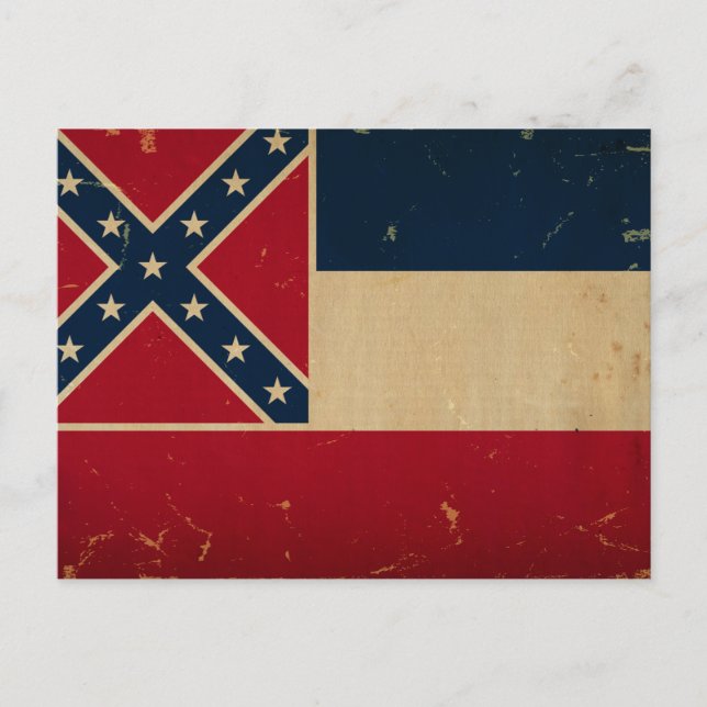 Mississippi State Flag VINTATE.png Postcard (Front)