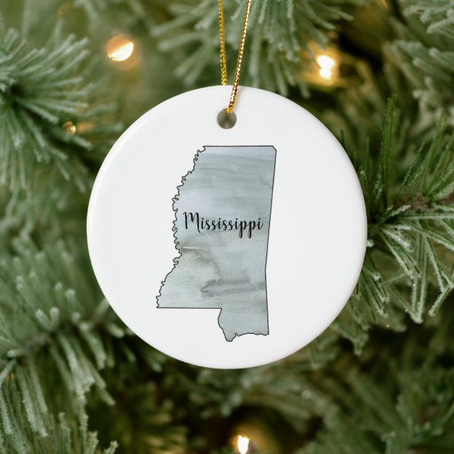 Mississippi State Illustration Ceramic Tree Decoration (Tree)