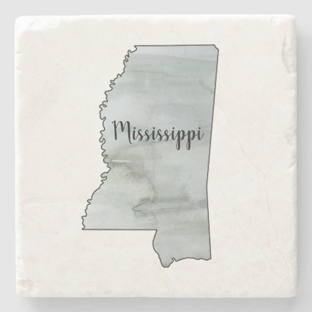 Mississippi State Illustration Stone Coaster (Front)